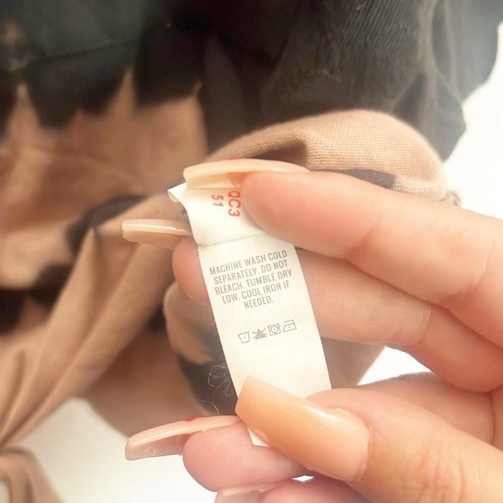 Offline By Aerie Cotton Black Tan Tie Dye Raw Hem Tie Front Short Sleeve Shirt - Picture 10 of 12